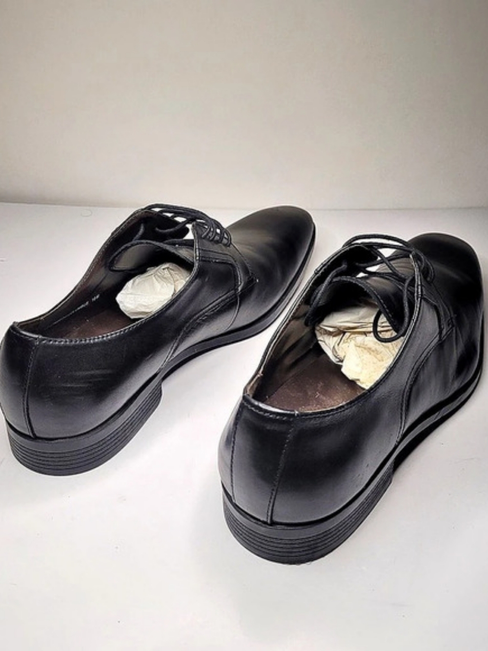 Black Brown 1826 Men's Black Leather Oxford Derby Dress Shoes Size US 10M - Picture 7 of 11